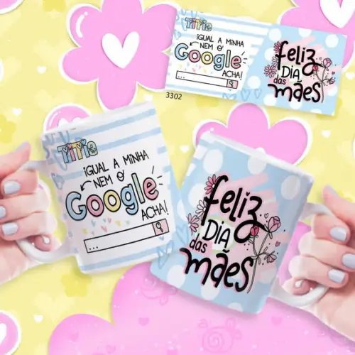 Caneca de Porcelana Personalizada Dia das Mãe Presente Criat