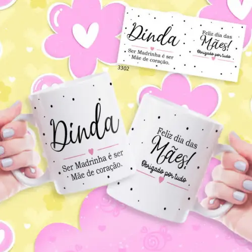 Caneca de Porcelana Personalizada Dia das Mãe Presente Criat