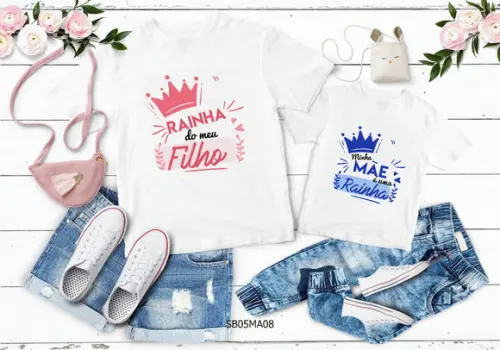 Kit 2 Camisetas Dia das Mães Personalizada -mãe Rainha