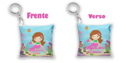 Lembrancinha Chaveiro Almofada Ariel Sereia