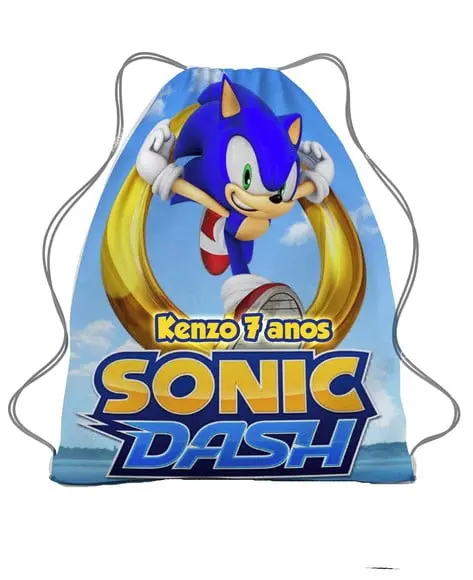 30 Mochilinha Sacochila Mochila Sonic - Aniversário Sonic