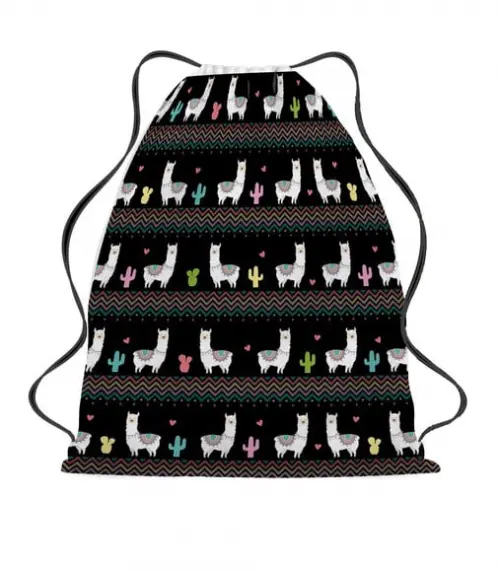 390 Bolsinha Sacochila Mochila Lhama - Lembrancinha Lhama