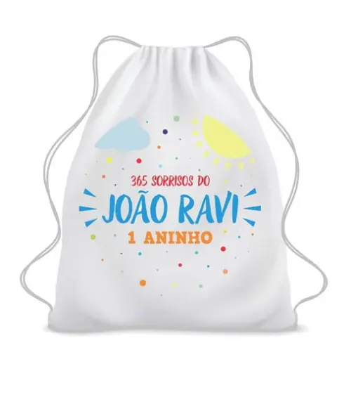 40 Lembrancinha Mochila Saco Personalizada 365 Sorrisos