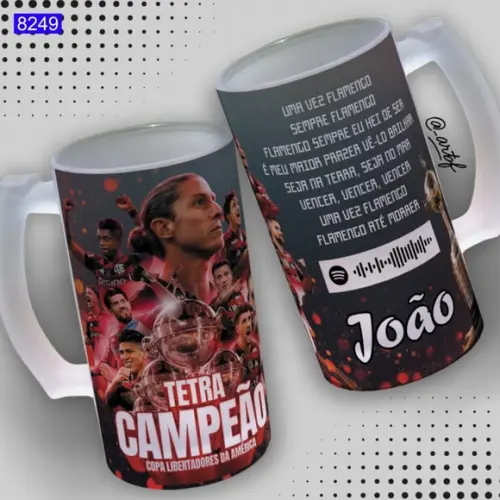 Caneca de Chopp Vidro Jateada Personalizada-torcedor