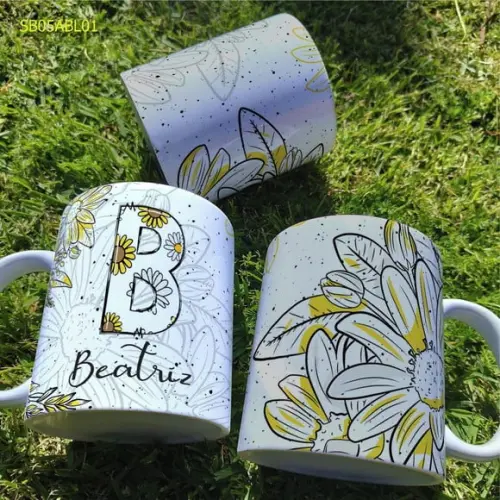 Caneca de Porcelana Alfabeto Personalizada