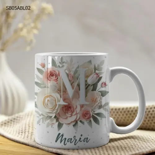 Caneca de Porcelana Alfabeto Personalizada- Todas as Letras