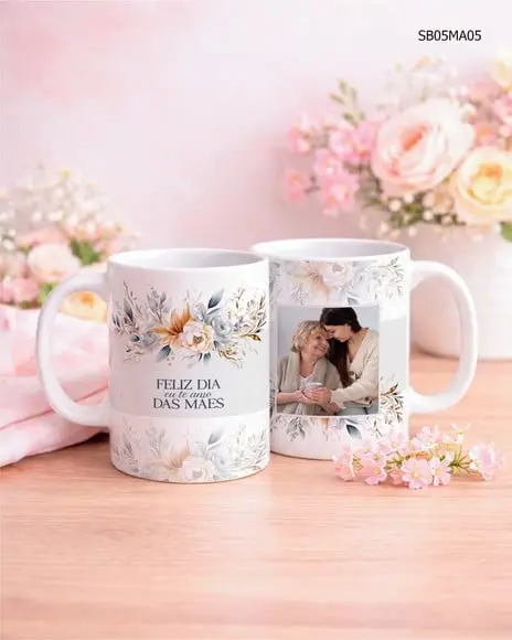 Caneca de Porcelana Dia das Mãe - Presente Exclusivo Mãe