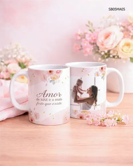 Caneca Dia das Mães - Personalizada com Foto e Frase