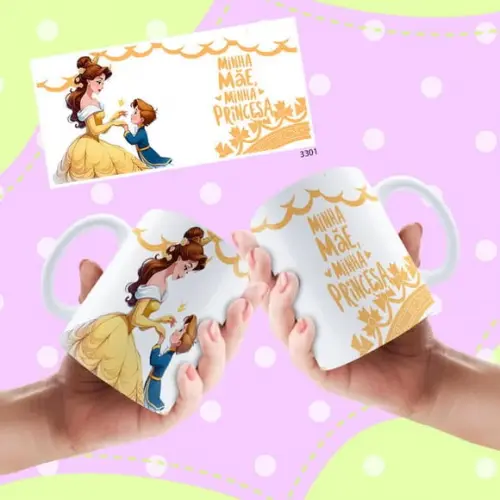 Caneca Dia das Mães Personalizada-princesas Disney