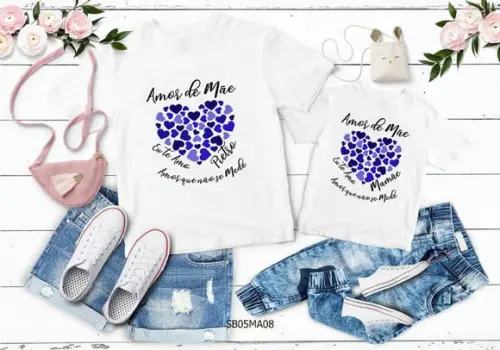 Kit 2 Camisetas Dia das Mães Personalizada - Amor