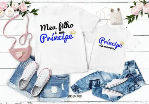 Kit 2 Camisetas Dia das Mães Personalizada - Mãe Princesa