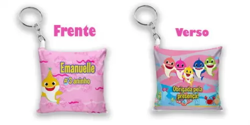 Lembrancinha Chaveiro Almofada Baby Shark