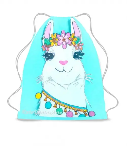 390 Bolsinha Sacochila Mochila Lhama - Lembrancinha Lhama