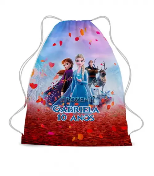 40 Bolsinha Sacochila Mochilinha Frozen - Mochila Frozen