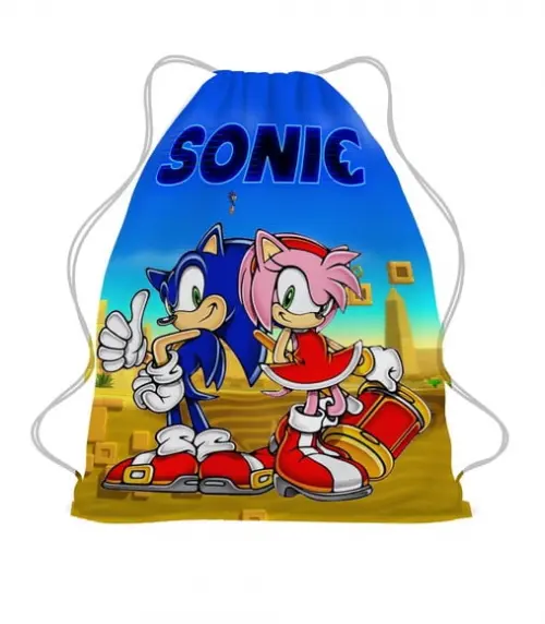 50 Lembrancinha Festa Sacochila Mochila Sonic e Tails