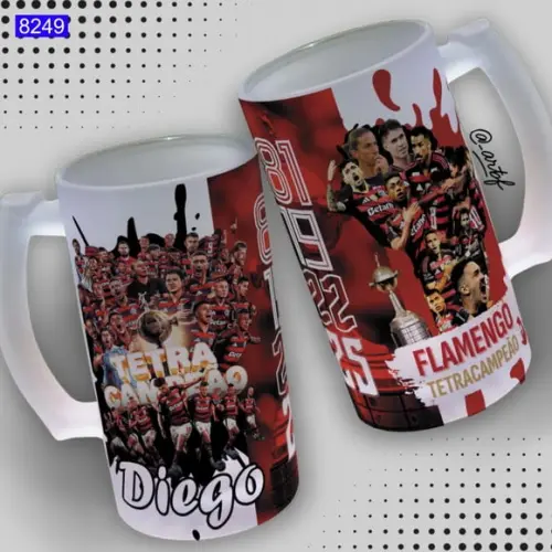 Caneca de Chopp Vidro Jateada Personalizada-torcedor