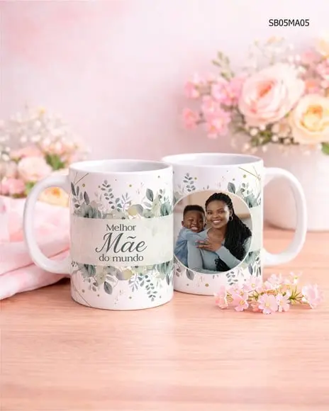 Caneca de Porcelana Dia das Mãe - Presente Critivo