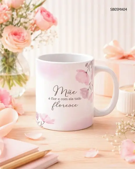 Caneca Dia das Mães Delicada Presente Criativo