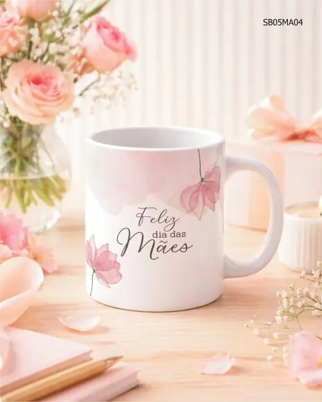 Caneca Dia das Mães Delicada Presente Criativo