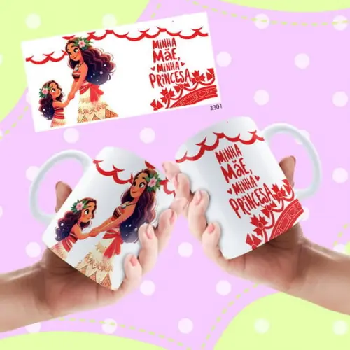 Caneca Dia das Mães Personalizada-princesas Disney