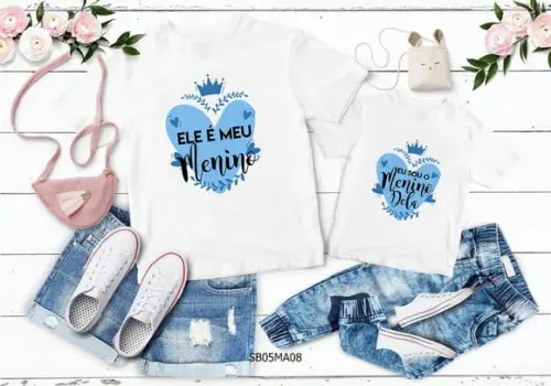 Kit 2 Camisetas Dia das Mães Personalizada - Minha Menina