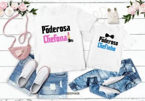 Kit 2 Camisetas Dia das Mães Poderosa Chefona