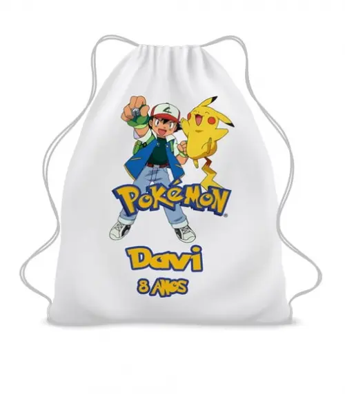 30 Bolsinha Sacochila Mochila Pokemon