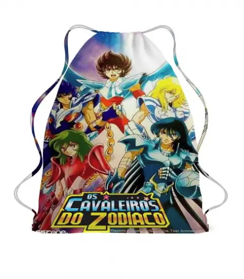 35 Mochila Sacochila Personalizada os Cavaleiros do Zodíaco