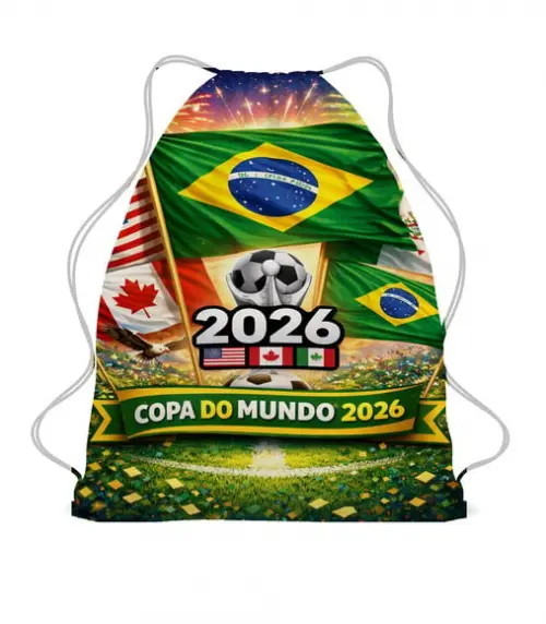 40 Mochila Sacochila Mochilinha Copa do Mundo 2026