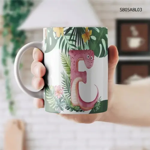 Caneca de Porcelana Alfabeto Personalizada - Todas as Letras
