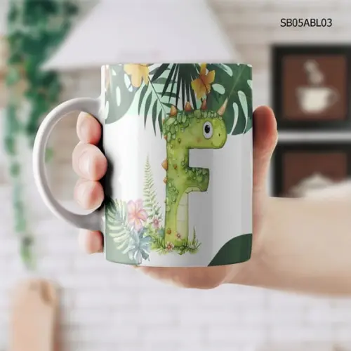 Caneca de Porcelana Alfabeto Personalizada - Todas as Letras