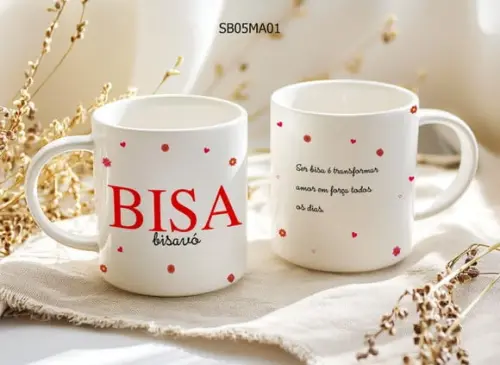 Caneca de Porcelana Dia das Mãe - Presente Criativo