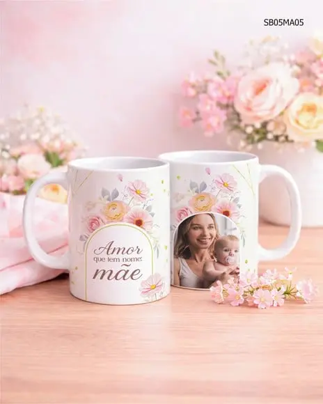 Caneca Dia das Mães - Personalizada com Foto e Frase