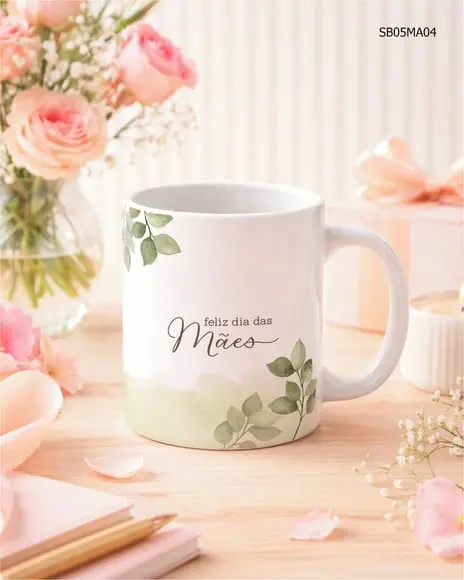 Caneca Dia das Mães Delicada Presente Criativo