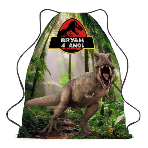 20 Bolsinha Sacochila Mochila Jurassic Park - Dinossauros