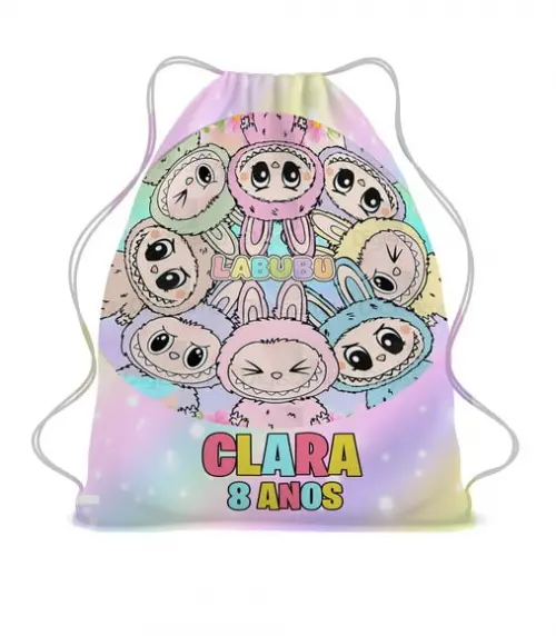 20 Bolsinha Sacochila Mochila Labubu - Aniversário