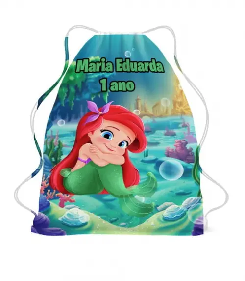 20 Lembrancinha Mochila Personalizada Ariel-aniversário