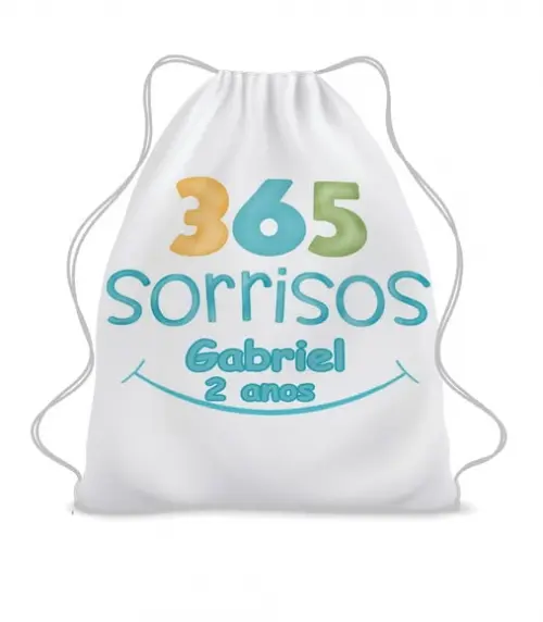 20 Lembrancinha Mochila Saco Personalizada 365 Sorrisos