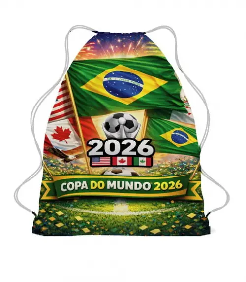20 Mochila Sacochila Mochilinha Copa do Mundo 2026
