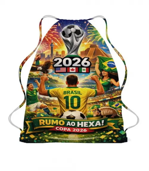 20 Mochila Sacochila Mochilinha Copa do Mundo 2026