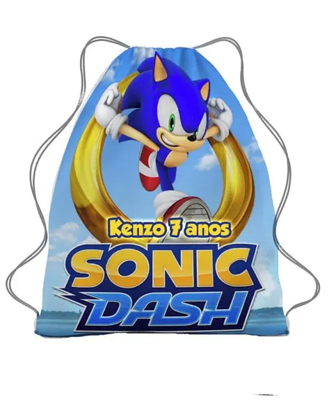 20 Mochilinha Sacochila Mochila Sonic - Aniversário Sonic
