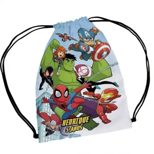 20 Sacochila Vingadores Infantil ? Mochilinha Personalizada