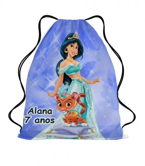 25 Bolsinha Sacochila Mochila Princesa Jasmine