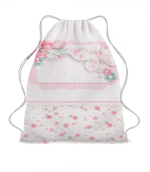 30 Bolsinha Sacochila Mochila Jardim Encantado