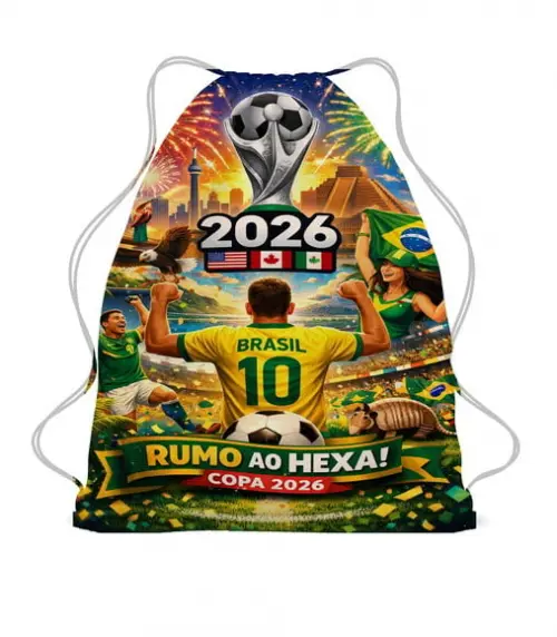 30 Mochila Sacochila Mochilinha Copa do Mundo 2026