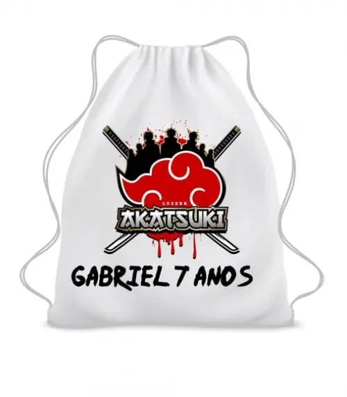 30 Mochila Sacochila Lembrancinha Personalizada Naruto-ninja