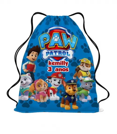 35 Lembrancinha Sacochila Mochila Patrulha Canina Menina