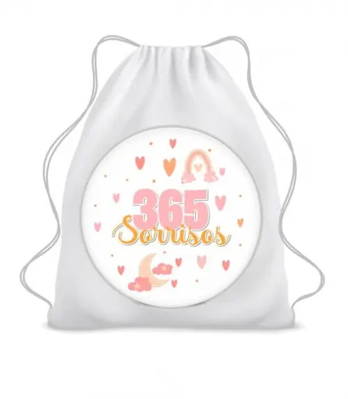 40 Lembrancinha Mochila Saco Personalizada 365 Sorrisos