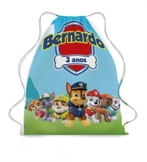 50 Lembrancinha Sacochila Mochila Patrulha Canina