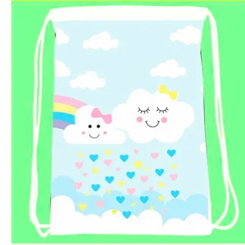 50 Mochila Sacochila Personalizada Chuva de Amor